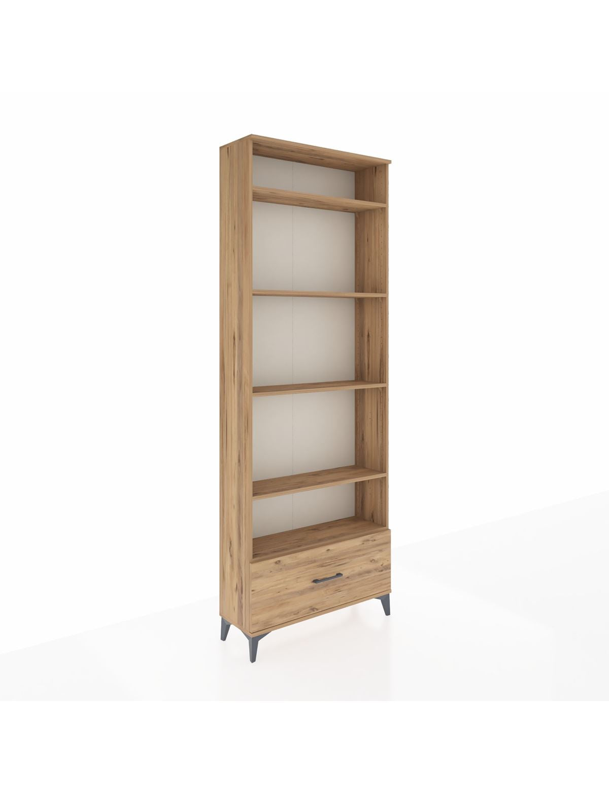 Arges Dolap 5 Raflı Tek Çekmeceli 88x30x243 Çam-Çam