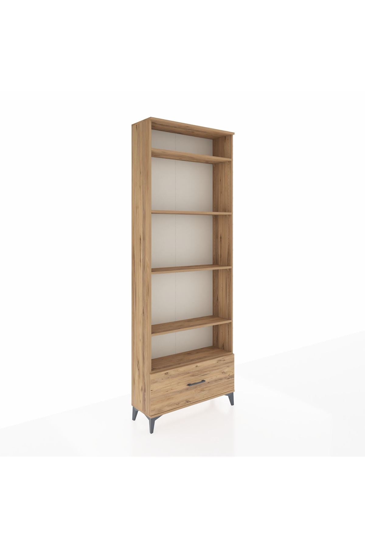 Arges Dolap 5 Raflı Tek Çekmeceli 88x30x243 Çam-Çam