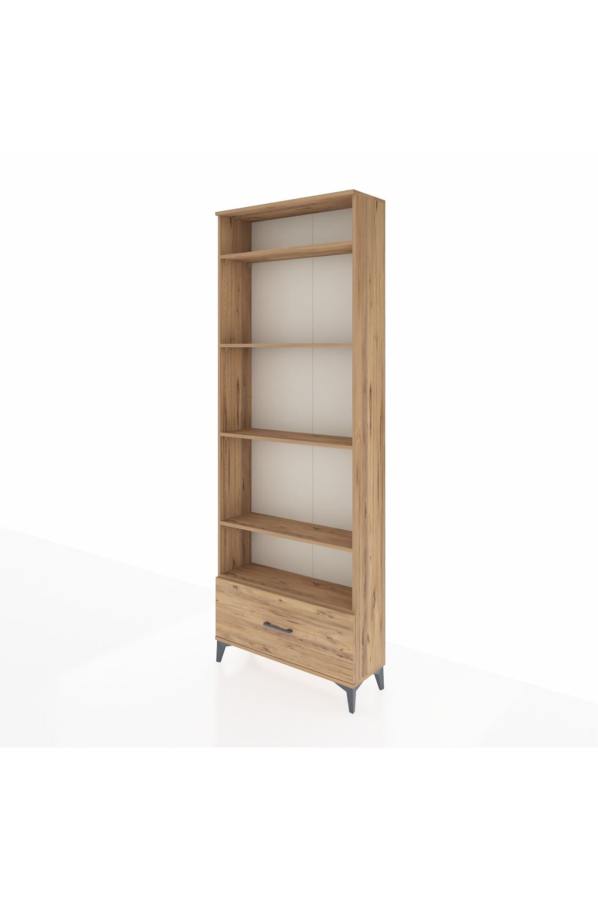 Arges Dolap 5 Raflı Tek Çekmeceli 88x30x243 Çam-Çam