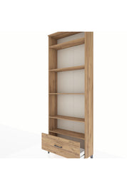 Arges Dolap 5 Raflı Tek Çekmeceli 88x30x243 Çam-Çam