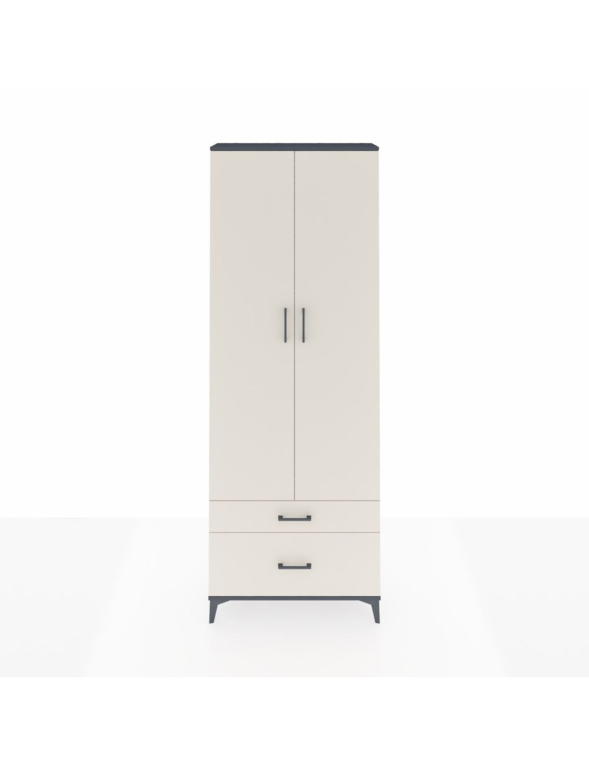 Arges Dolap 4 Raflı 2 Çekmeceli 2 Kapaklı 88x30x243 Antrasit-Aytaşı