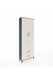Arges Dolap 4 Raflı 2 Çekmeceli 2 Kapaklı 88x30x243 Antrasit-Aytaşı