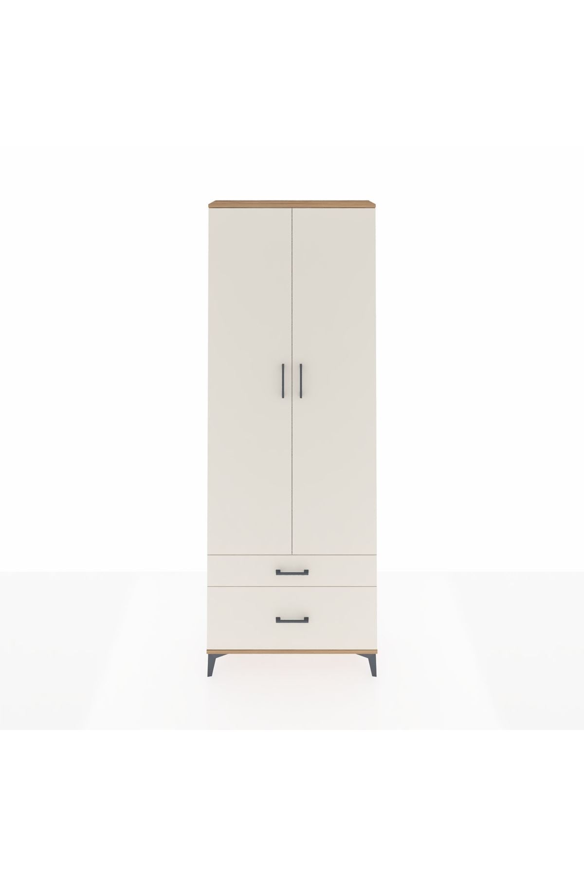 Arges Dolap 4 Raflı 2 Çekmeceli 2 Kapaklı 88x30x243 Çam-Aytaşı