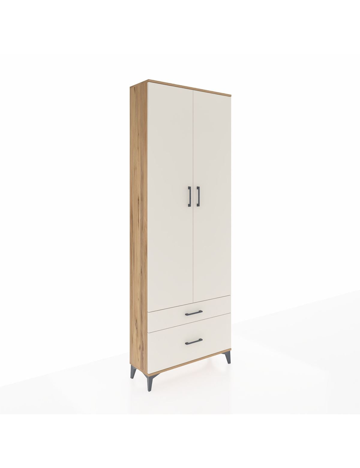 Arges Dolap 4 Raflı 2 Çekmeceli 2 Kapaklı 88x30x243 Çam-Aytaşı