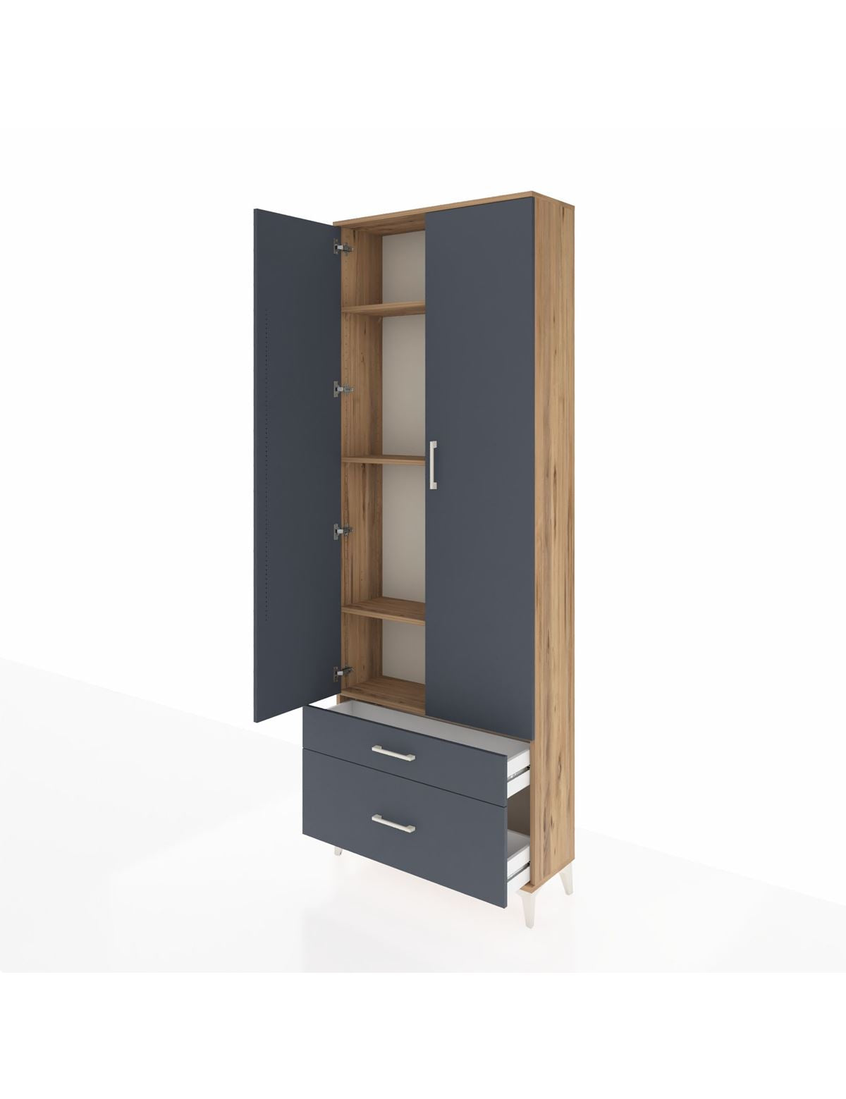 Arges Dolap 4 Raflı 2 Çekmeceli 2 Kapaklı 88x30x243 - S33M003V8A