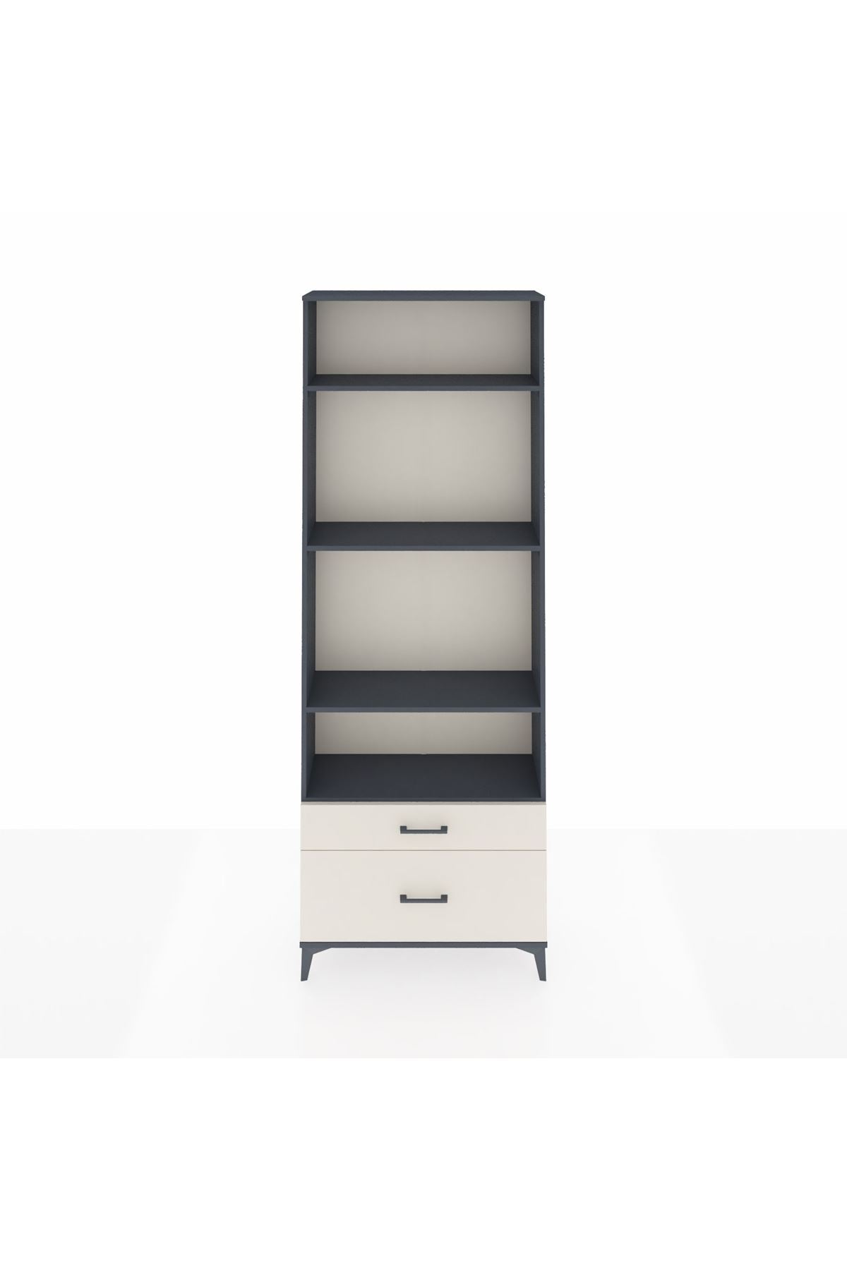 Arges Dolap 4 Raflı 2 Çekmeceli 88x30x243 Antrasit-Aytaşı