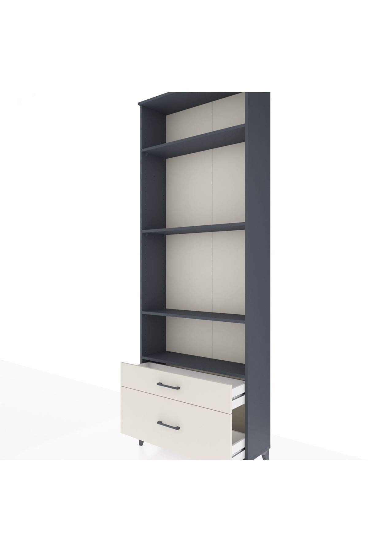 Arges Dolap 4 Raflı 2 Çekmeceli 88x30x243 Antrasit-Aytaşı