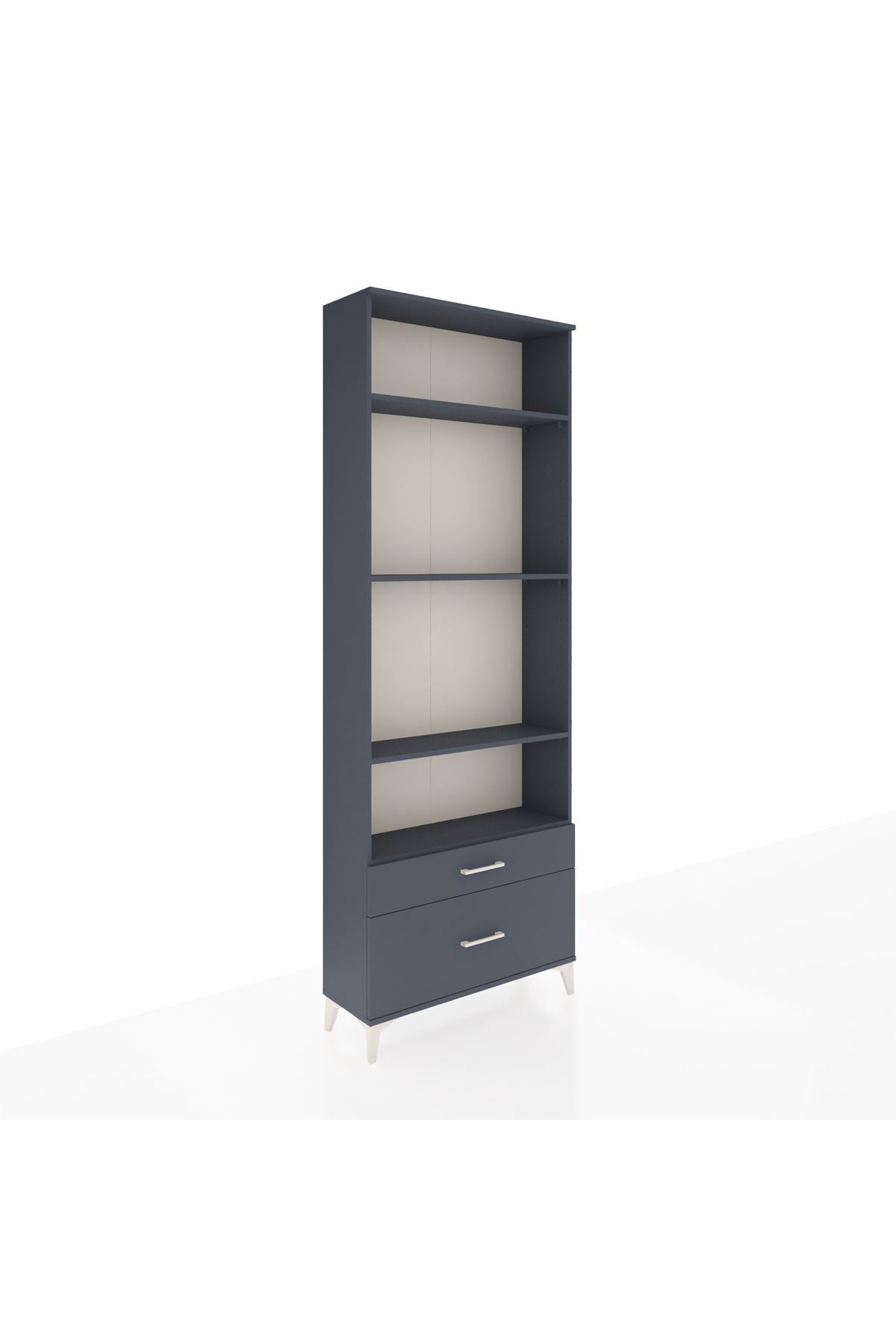 Arges Dolap 4 Raflı 2 Çekmeceli 88x30x243 Antrasit-Antrasit