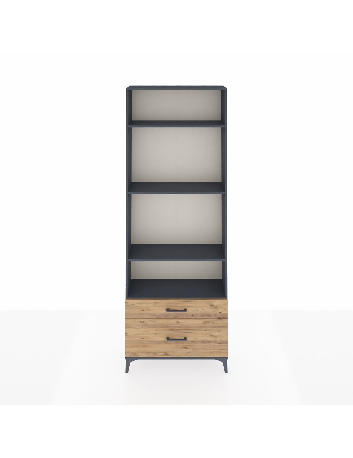 Arges Dolap 4 Raflı 2 Çekmeceli 88x30x243 Antrasit-Çam