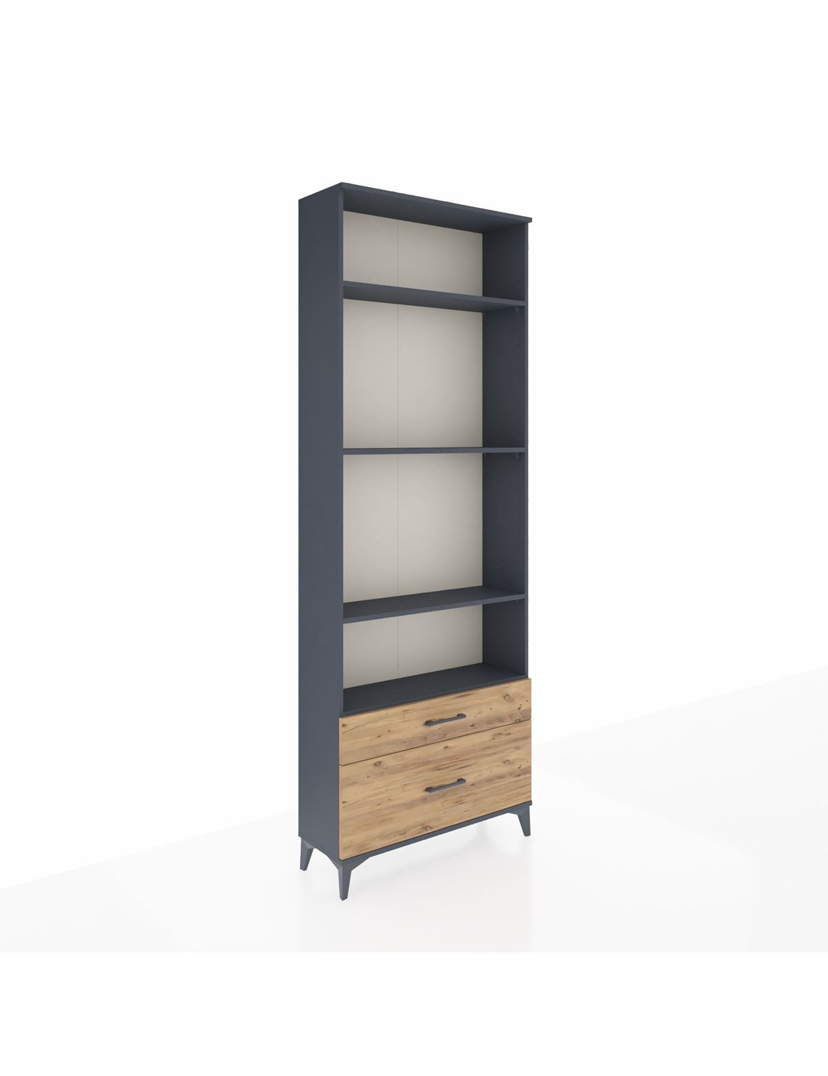 Arges Dolap 4 Raflı 2 Çekmeceli 88x30x243 Antrasit-Çam