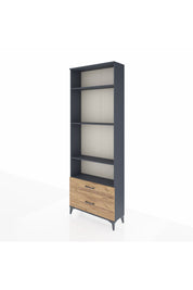 Arges Dolap 4 Raflı 2 Çekmeceli 88x30x243 Antrasit-Çam