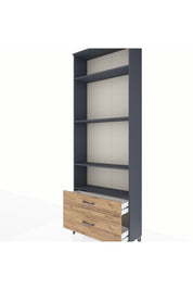 Arges Dolap 4 Raflı 2 Çekmeceli 88x30x243 Antrasit-Çam