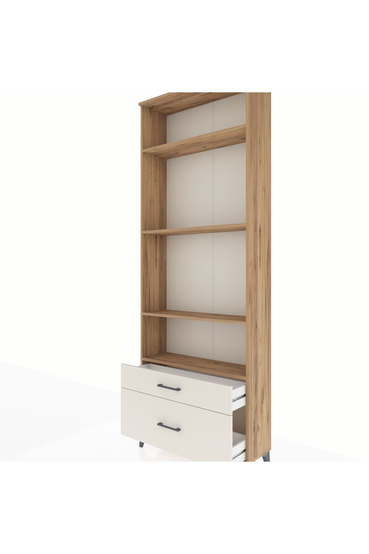 Arges Dolap 4 Raflı 2 Çekmeceli 88x30x243 Çam-Aytaşı