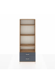 Arges Dolap 4 Raflı 2 Çekmeceli 88x30x243 Çam-Antrasit