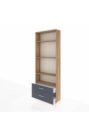 Arges Dolap 4 Raflı 2 Çekmeceli 88x30x243 Çam-Antrasit