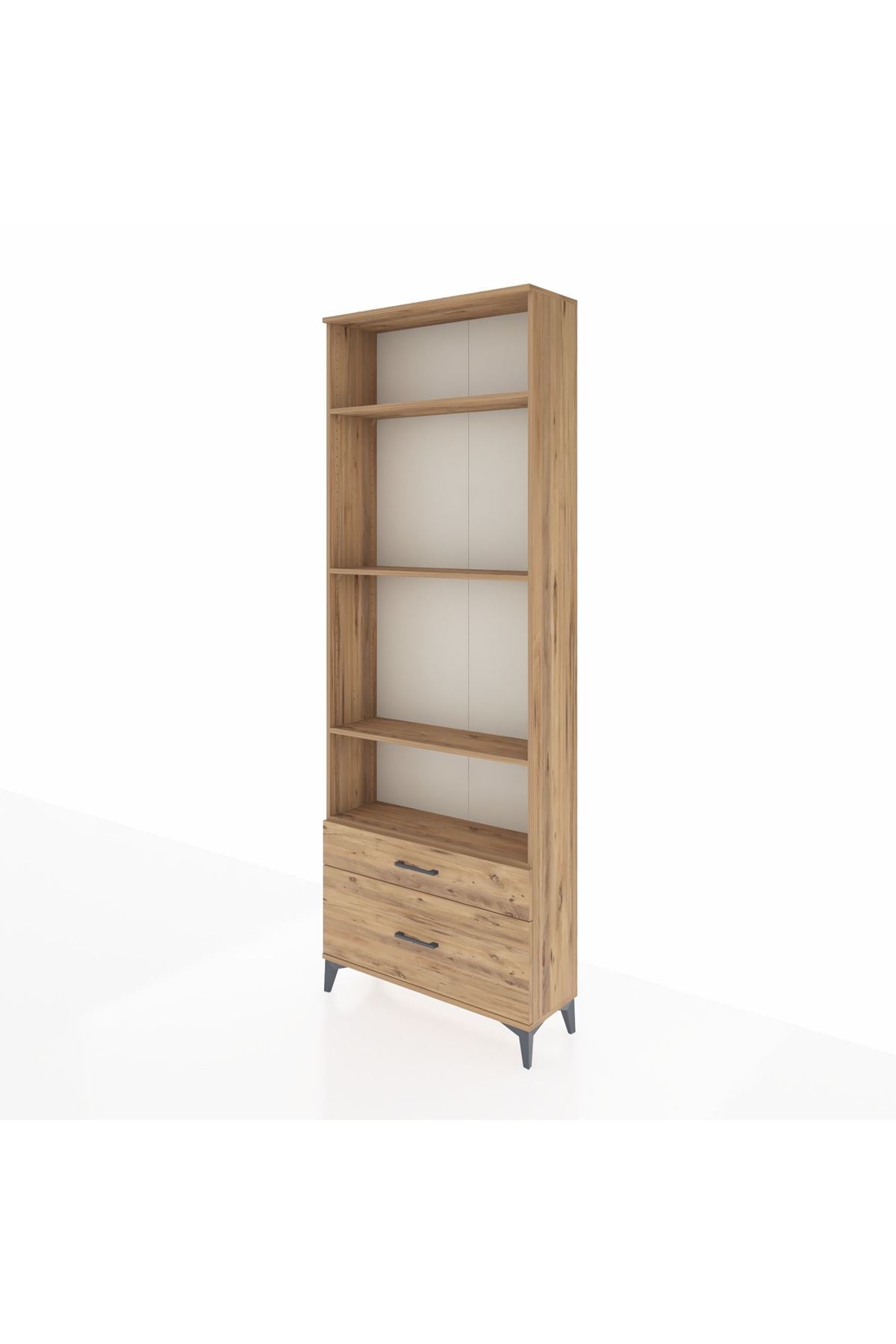 Arges Dolap 4 Raflı 2 Çekmeceli 88x30x243 Çam-Çam