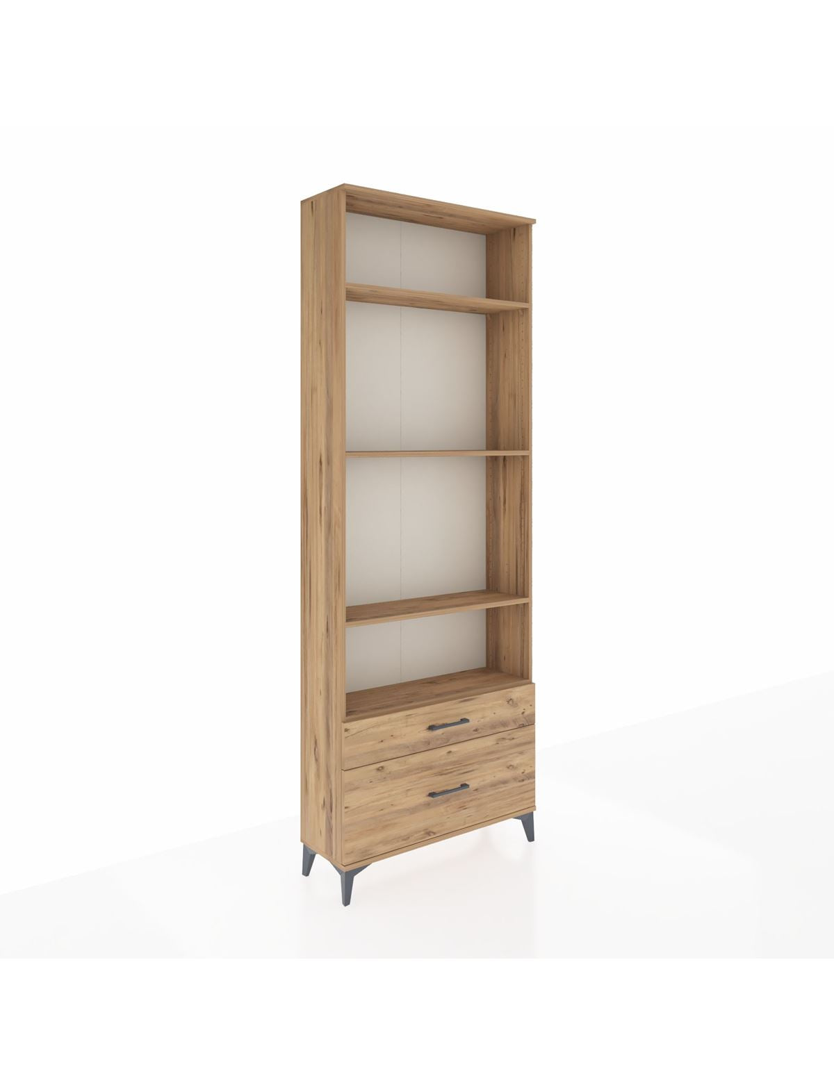 Arges Dolap 4 Raflı 2 Çekmeceli 88x30x243 Çam-Çam