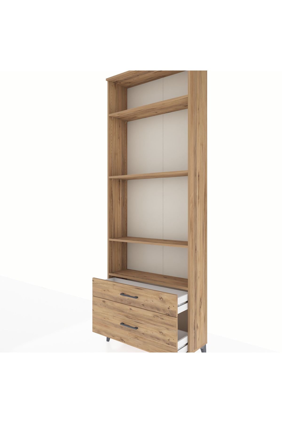 Arges Dolap 4 Raflı 2 Çekmeceli 88x30x243 Çam-Çam