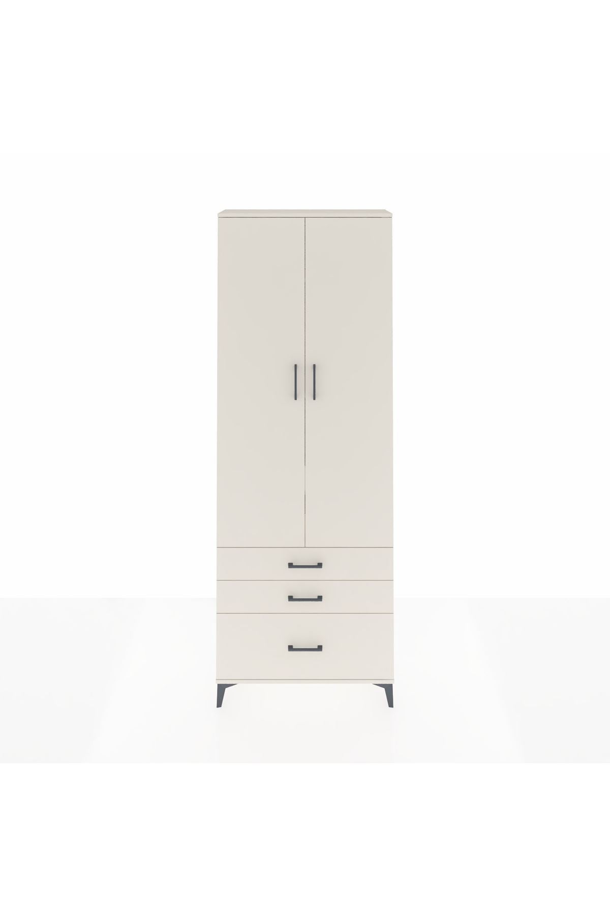 Arges Dolap 4 Raflı 3 Çekmeceli 2 Kapaklı 88x30x243 Aytaşı-Aytaşı