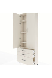 Arges Dolap 4 Raflı 3 Çekmeceli 2 Kapaklı 88x30x243 Aytaşı-Aytaşı