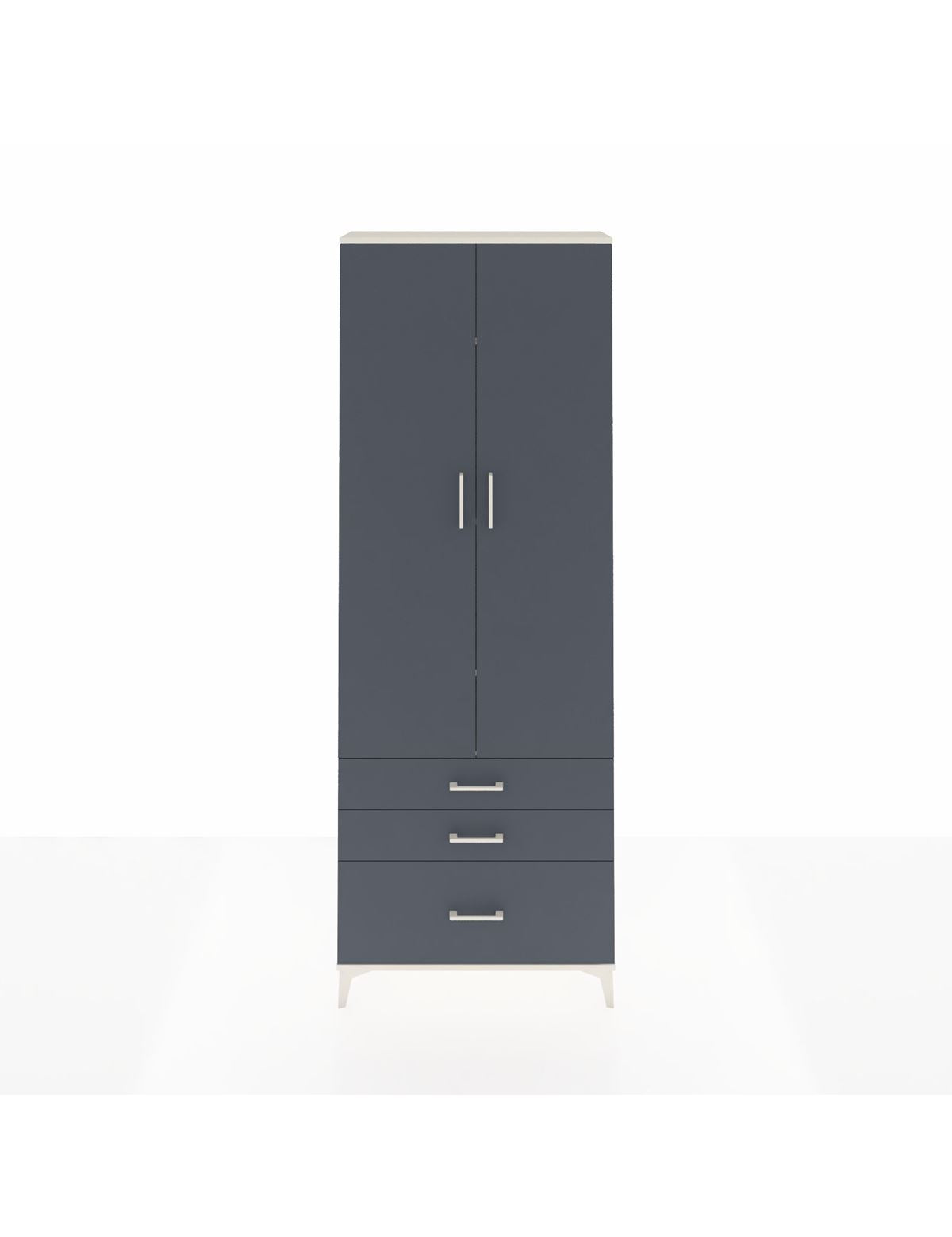 Arges Dolap 4 Raflı 3 Çekmeceli 2 Kapaklı 88x30x243 Aytaşı-Antrasit