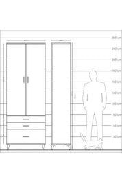 Arges Dolap 4 Raflı 3 Çekmeceli 2 Kapaklı 88x30x243 Aytaşı-Antrasit