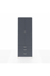 Arges Dolap 4 Raflı 3 Çekmeceli 2 Kapaklı 88x30x243 Antrasit-Antrasit