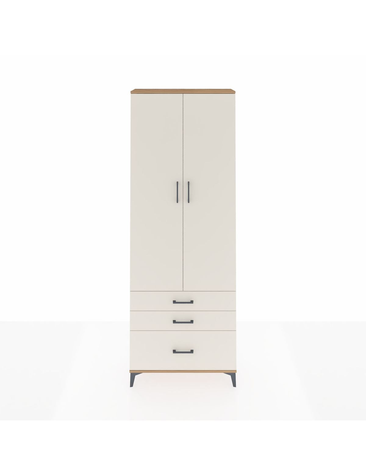 Arges Dolap 4 Raflı 3 Çekmeceli 2 Kapaklı 88x30x243 Çam-Aytaşı