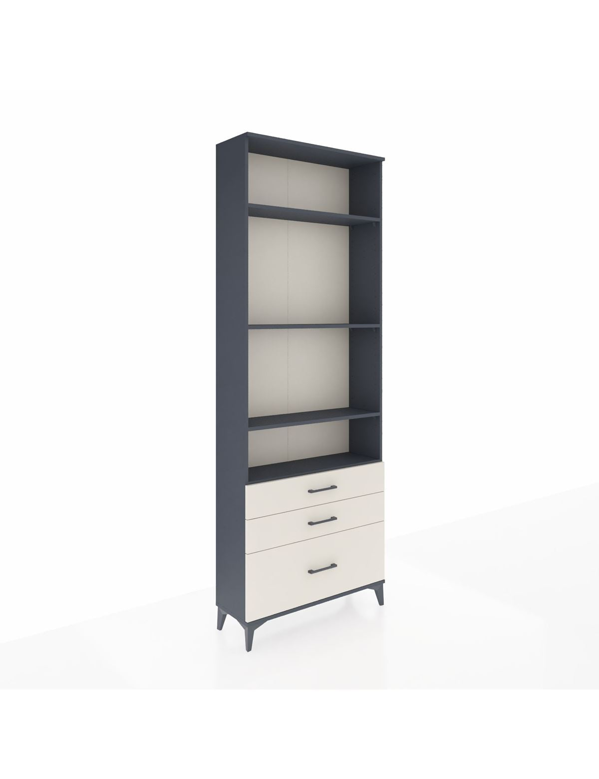 Arges Dolap 4 Raflı 3 Çekmeceli 88x30x243 Antrasit-Aytaşı