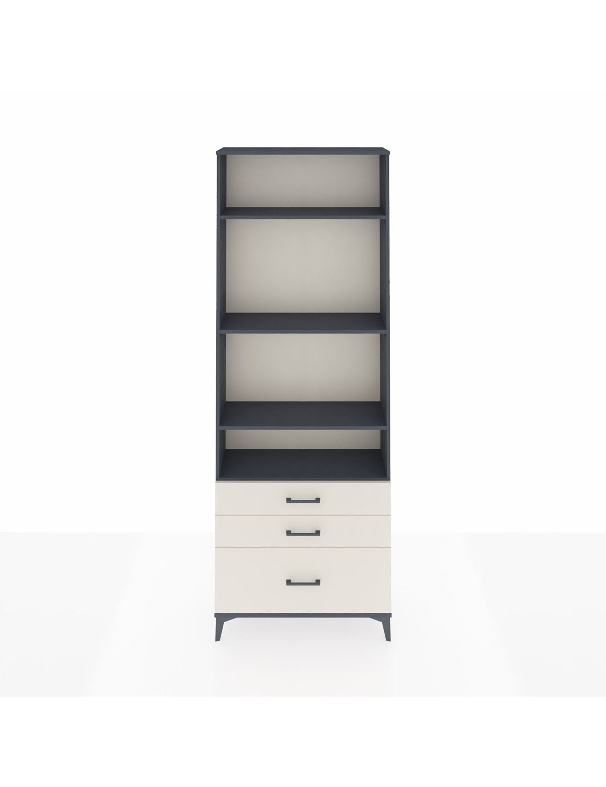 Arges Dolap 4 Raflı 3 Çekmeceli 88x30x243 Antrasit-Aytaşı