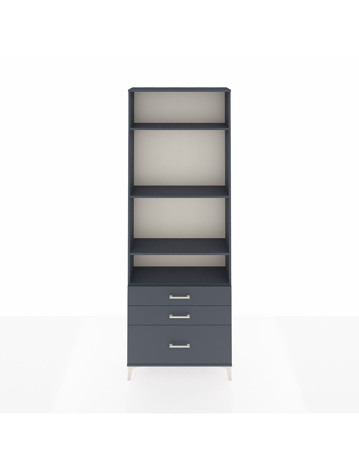 Arges Dolap 4 Raflı 3 Çekmeceli 88x30x243 Antrasit-Antrasit