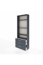 Arges Dolap 4 Raflı 3 Çekmeceli 88x30x243 Antrasit-Antrasit