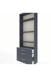 Arges Dolap 4 Raflı 3 Çekmeceli 88x30x243 Antrasit-Antrasit