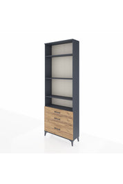 Arges Dolap 4 Raflı 3 Çekmeceli 88x30x243 Antrasit-Çam