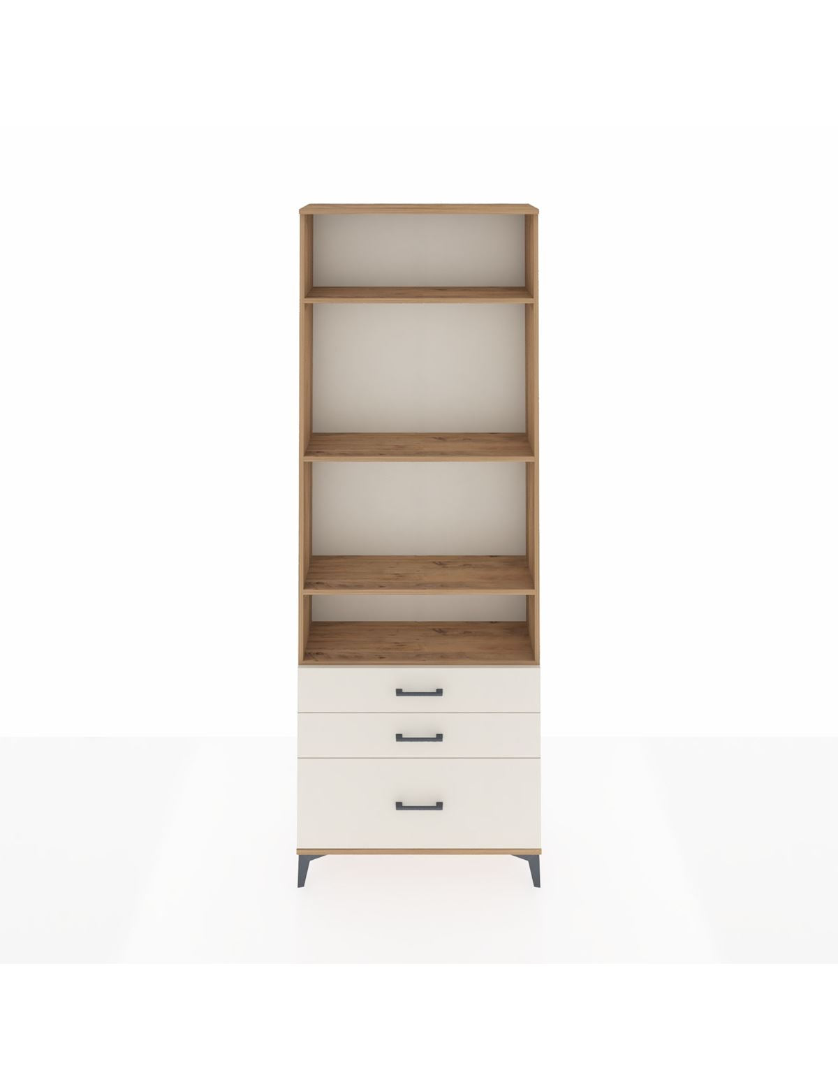 Arges Dolap 4 Raflı 3 Çekmeceli 88x30x243 Çam-Aytaşı