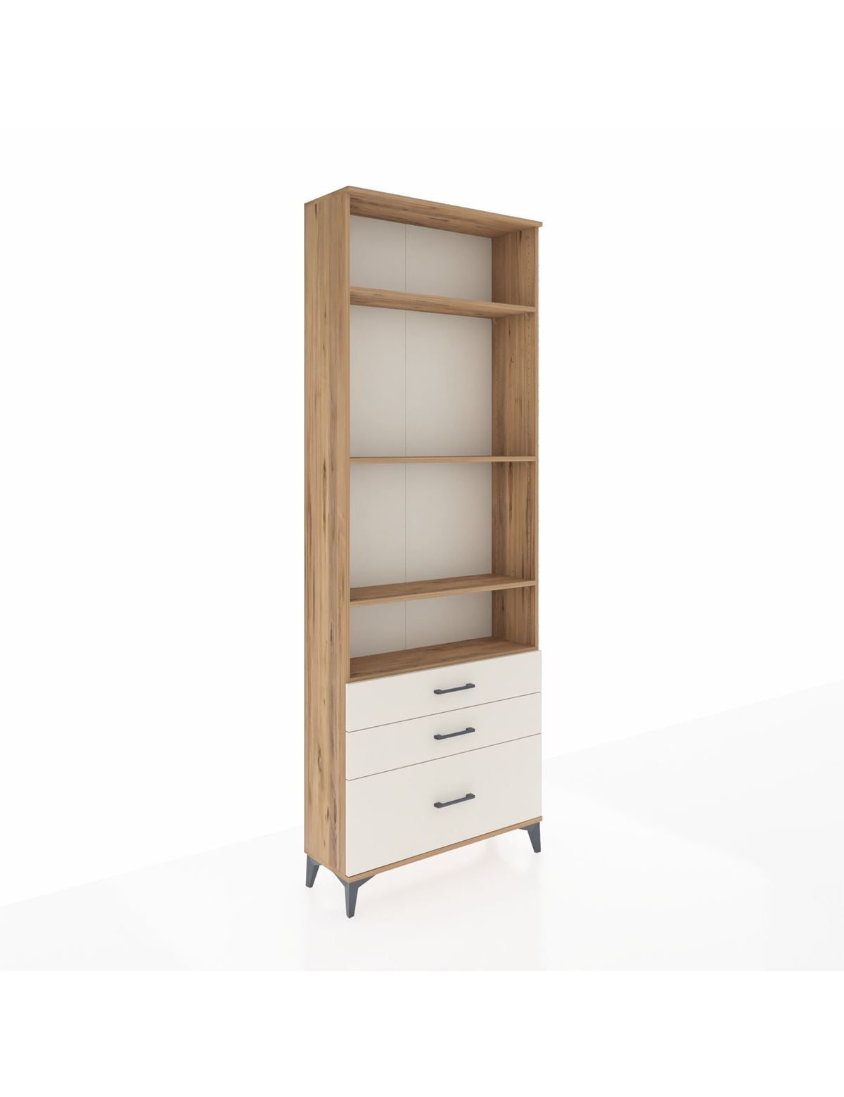 Arges Dolap 4 Raflı 3 Çekmeceli 88x30x243 Çam-Aytaşı