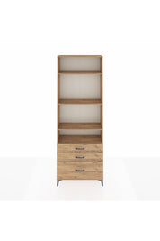 Arges Dolap 4 Raflı 3 Çekmeceli 88x30x243 Çam-Çam