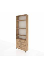 Arges Dolap 4 Raflı 3 Çekmeceli 88x30x243 Çam-Çam