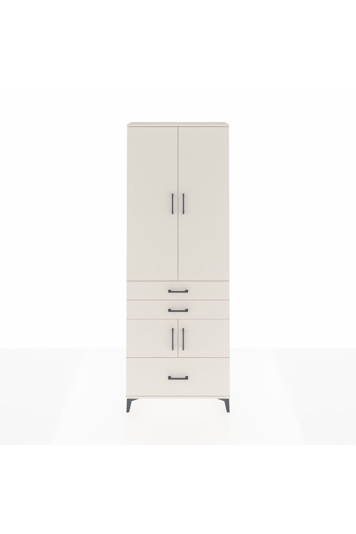 Arges Dolap 4 Raflı 3 Çekmeceli 4 Kapaklı 88x30x243 Aytaşı-Aytaşı