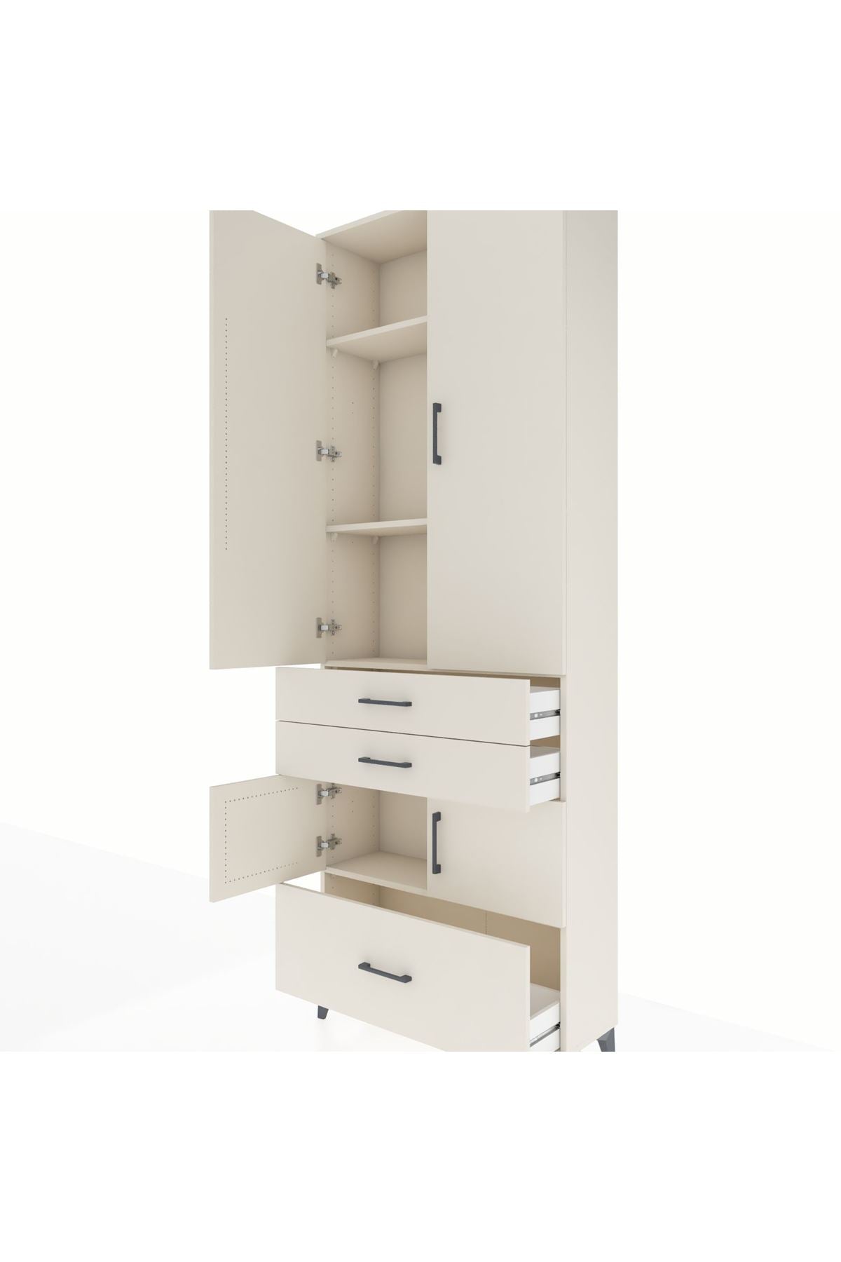 Arges Dolap 4 Raflı 3 Çekmeceli 4 Kapaklı 88x30x243 Aytaşı-Aytaşı