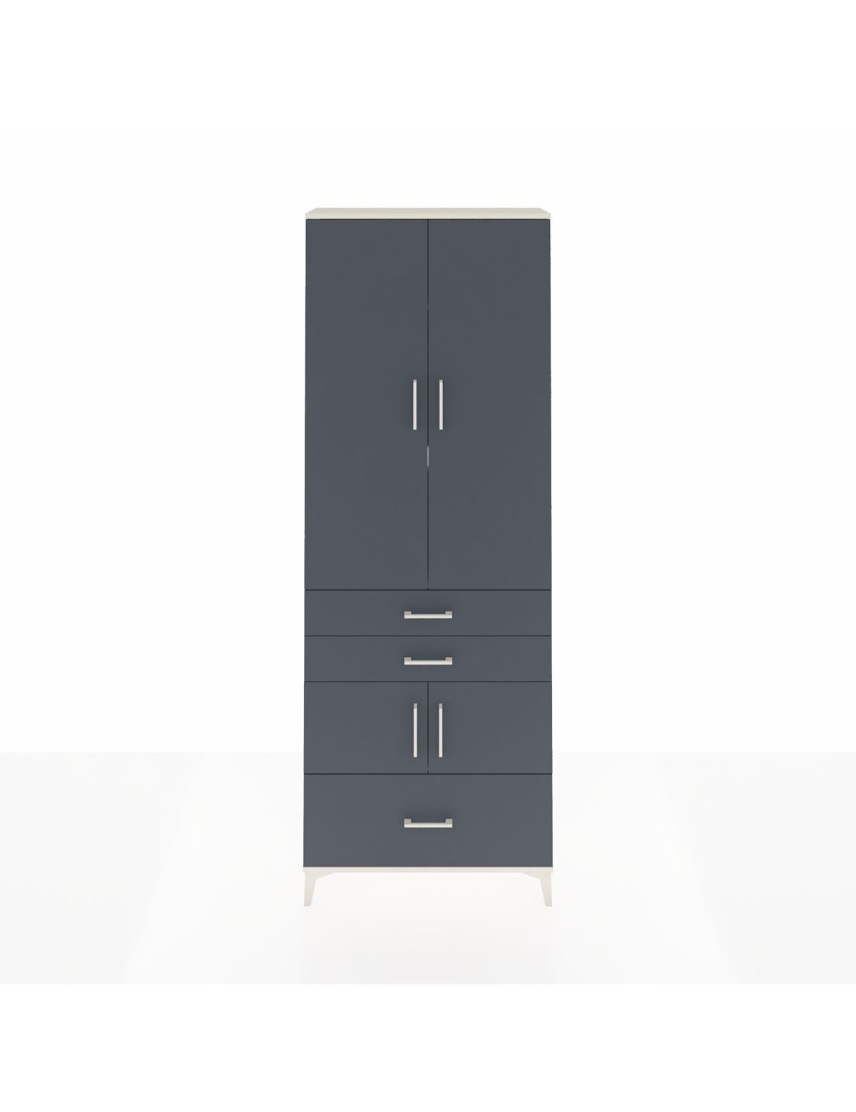 Arges Dolap 4 Raflı 3 Çekmeceli 4 Kapaklı 88x30x243 Aytaşı-Antrasit