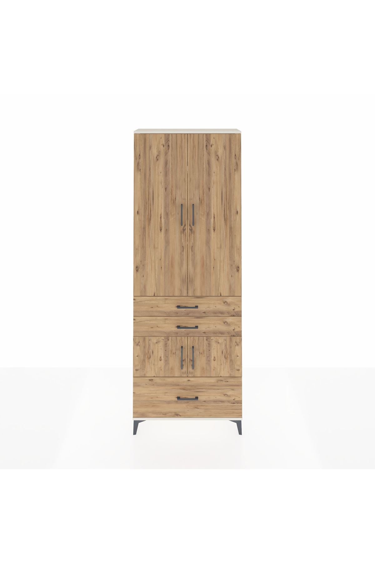 Arges Dolap 4 Raflı 3 Çekmeceli 4 Kapaklı 88x30x243 Aytaşı-Çam