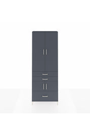 Arges Dolap 4 Raflı 3 Çekmeceli 4 Kapaklı 88x30x243 Antrasit-Antrasit