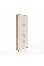 Arges Dolap 4 Raflı 3 Çekmeceli 4 Kapaklı 88x30x243 Çam-Aytaşı