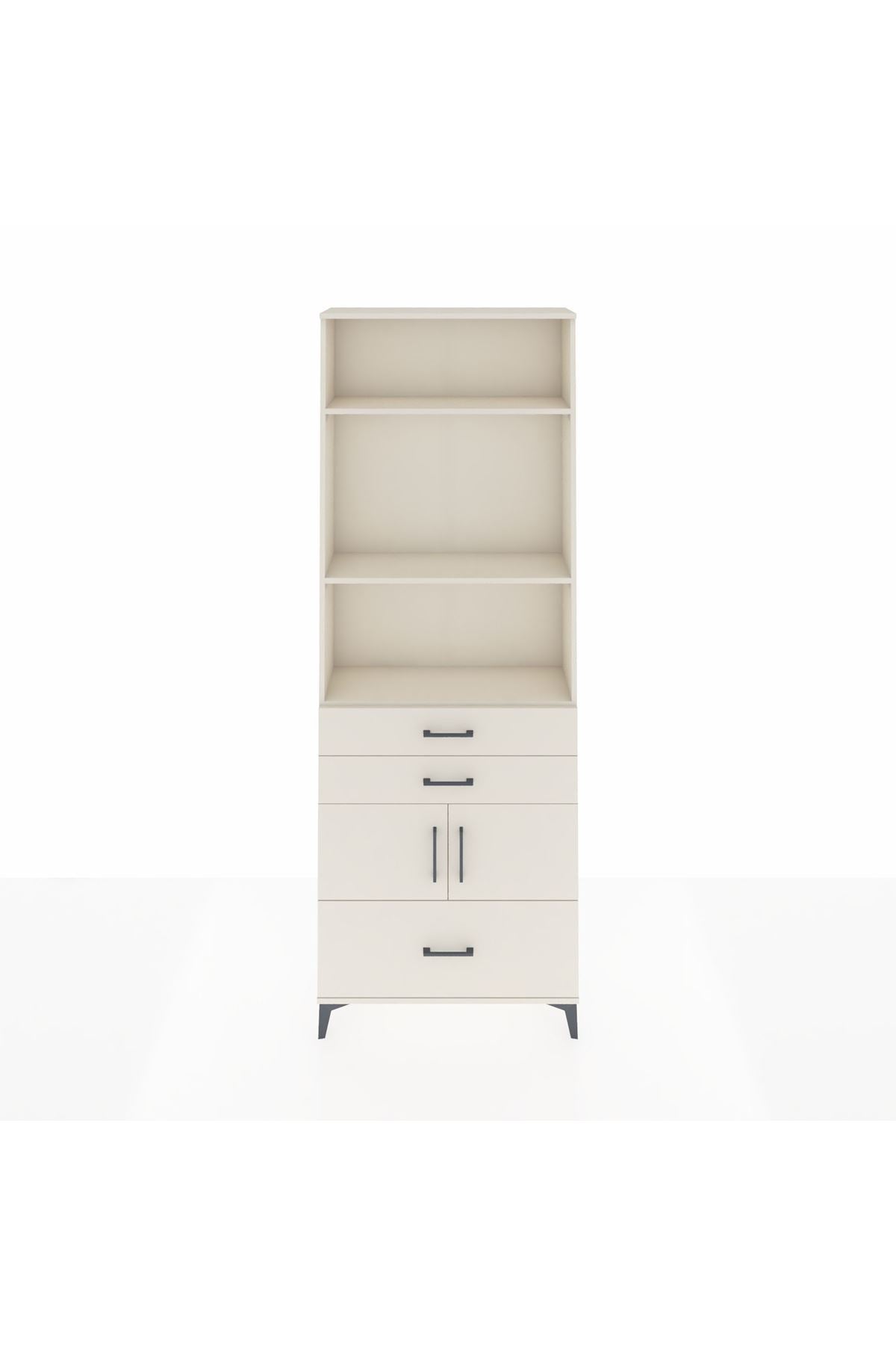 Arges Dolap 4 Raflı 3 Çekmeceli 2 Kapaklı 88x30x243 Aytaşı-Aytaşı