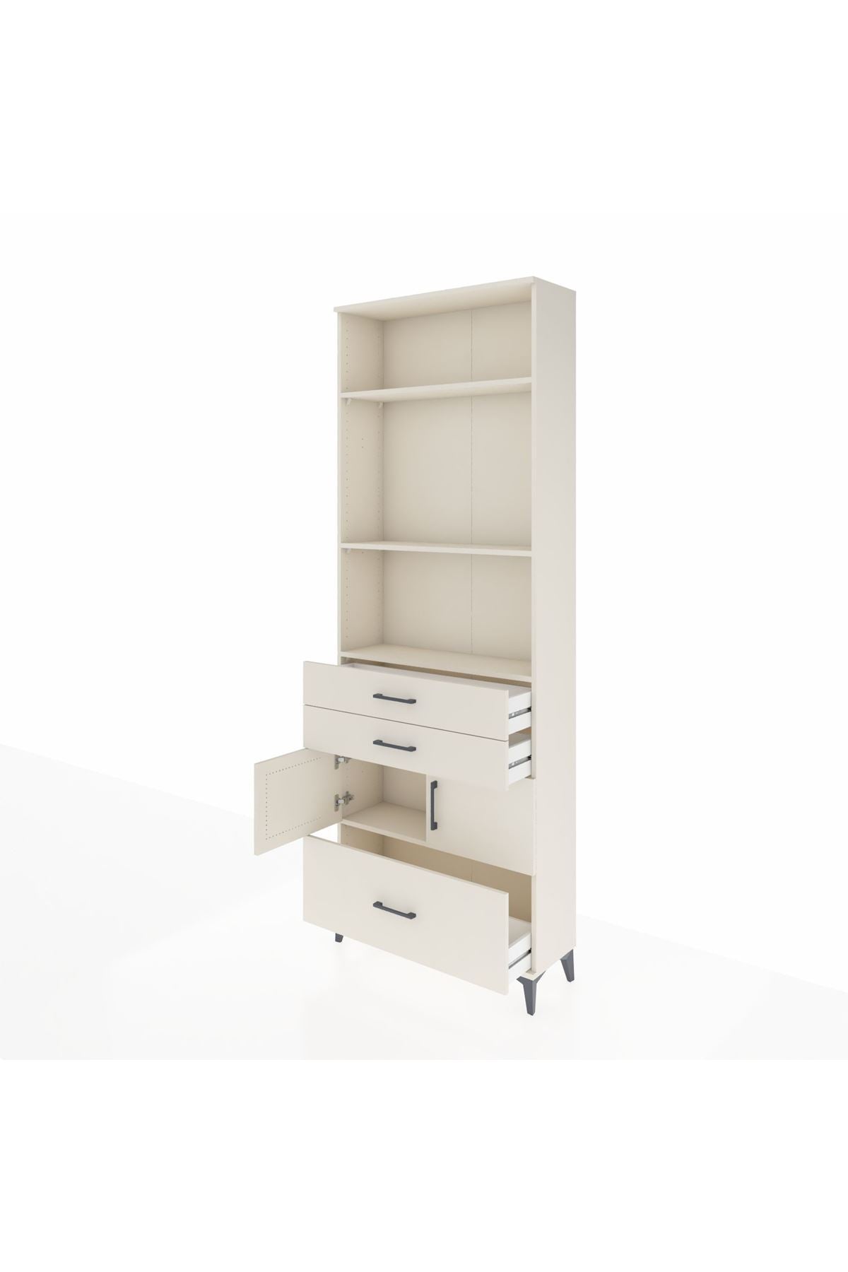 Arges Dolap 4 Raflı 3 Çekmeceli 2 Kapaklı 88x30x243 Aytaşı-Aytaşı