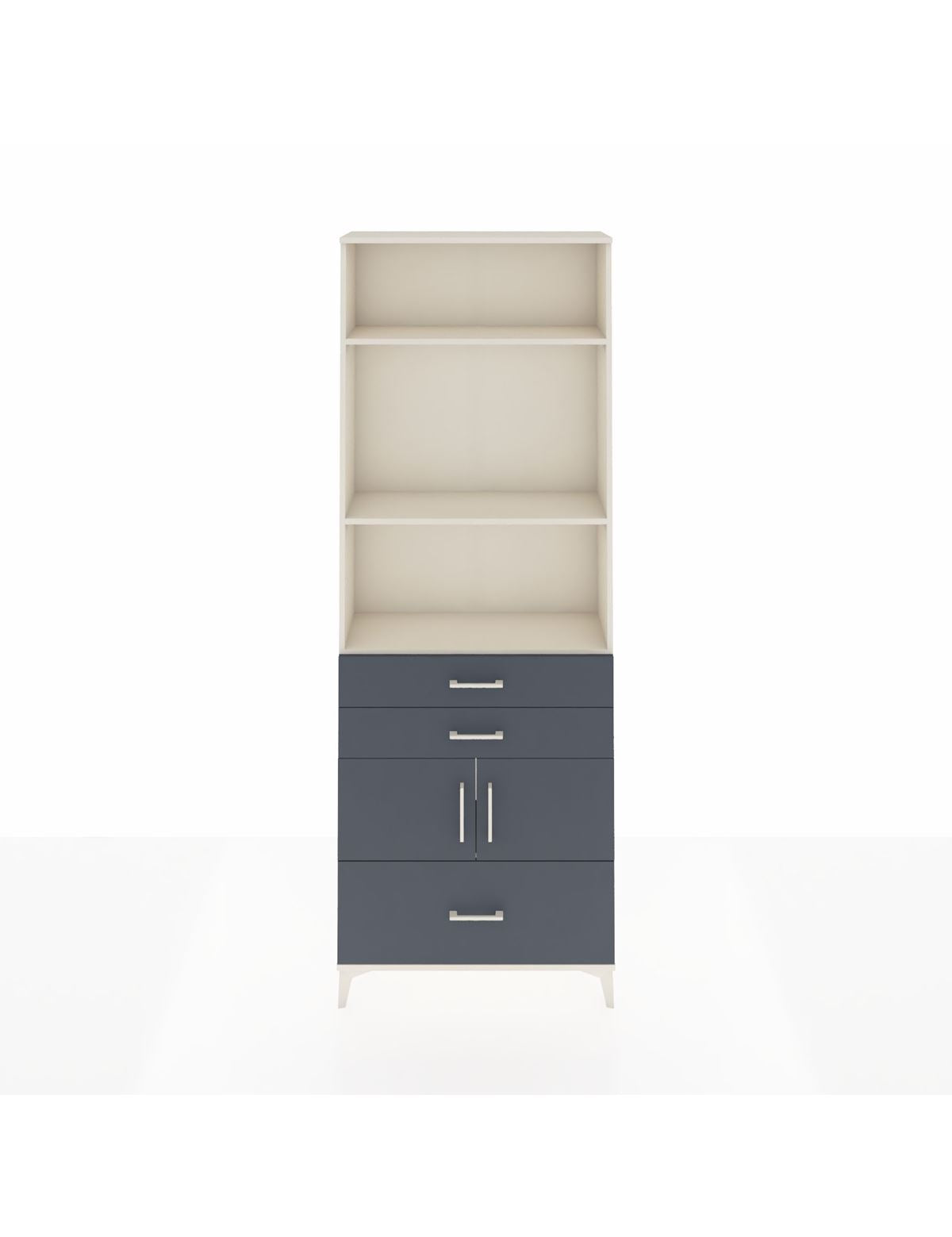 Arges Dolap 4 Raflı 3 Çekmeceli 2 Kapaklı 88x30x243 Aytaşı-Antrasit