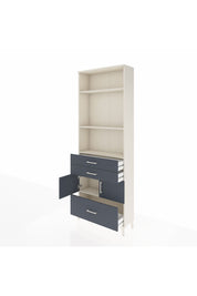 Arges Dolap 4 Raflı 3 Çekmeceli 2 Kapaklı 88x30x243 Aytaşı-Antrasit