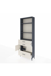 Arges Dolap 4 Raflı 3 Çekmeceli 2 Kapaklı 88x30x243 Antrasit-Aytaşı