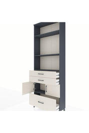 Arges Dolap 4 Raflı 3 Çekmeceli 2 Kapaklı 88x30x243 Antrasit-Aytaşı